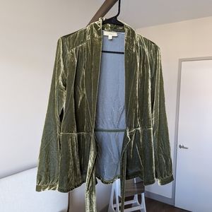 Anthropologie Moulinette Soeurs Velvet Wrap Top